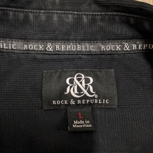 Rock & Republic Shirts Mens Rock And Republic Black Short Sleeve